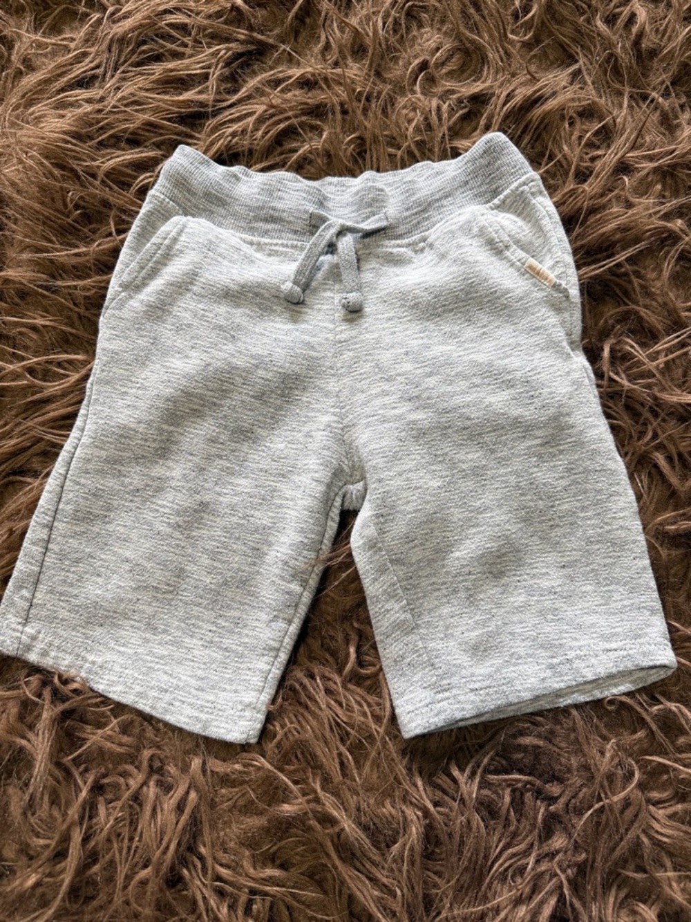 Weatherproof Light Gray Knit Drawstring Shorts for Kids
